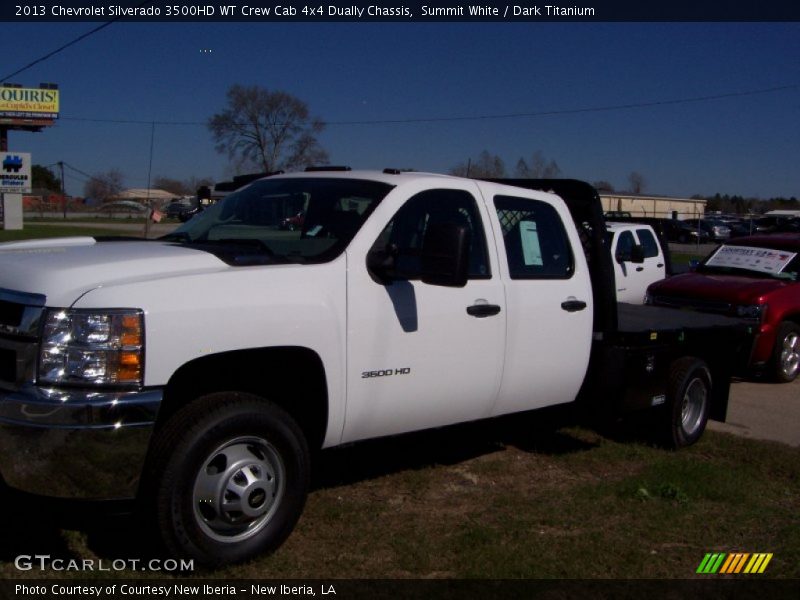 Summit White / Dark Titanium 2013 Chevrolet Silverado 3500HD WT Crew Cab 4x4 Dually Chassis