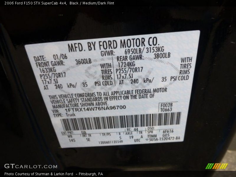 Black / Medium/Dark Flint 2006 Ford F150 STX SuperCab 4x4