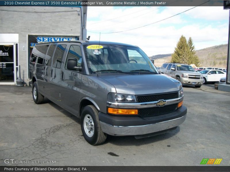 Graystone Metallic / Medium Pewter 2010 Chevrolet Express LT 3500 Extended Passenger Van