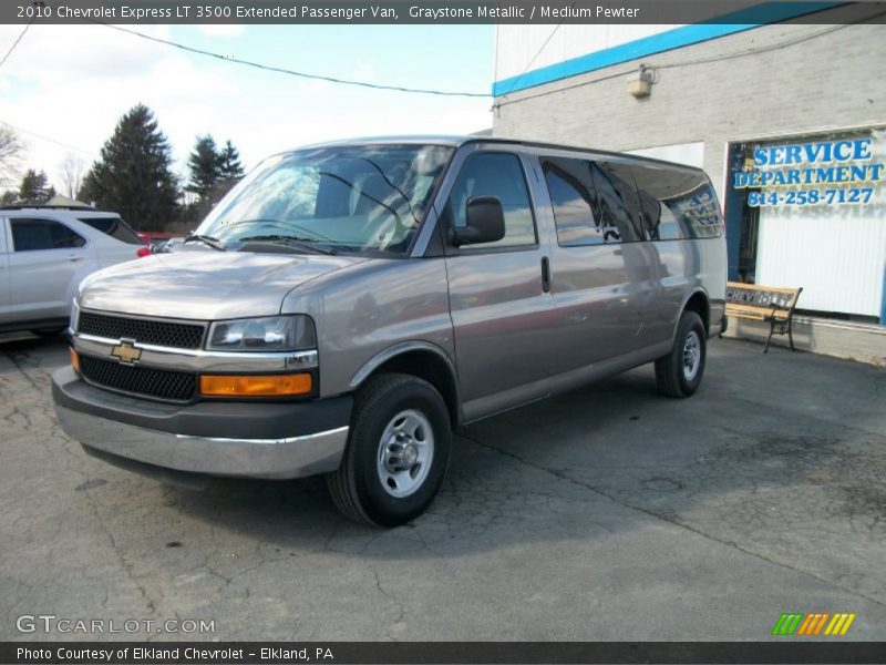 Graystone Metallic / Medium Pewter 2010 Chevrolet Express LT 3500 Extended Passenger Van
