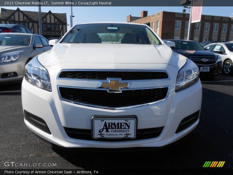 Summit White / Cocoa/Light Neutral 2013 Chevrolet Malibu LT