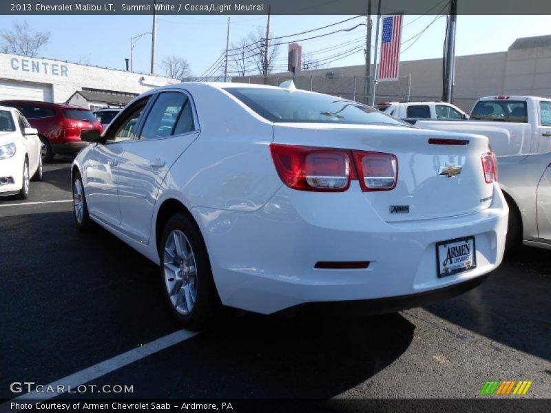 Summit White / Cocoa/Light Neutral 2013 Chevrolet Malibu LT