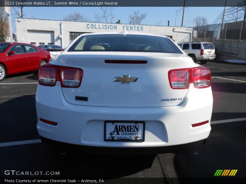 Summit White / Cocoa/Light Neutral 2013 Chevrolet Malibu LT