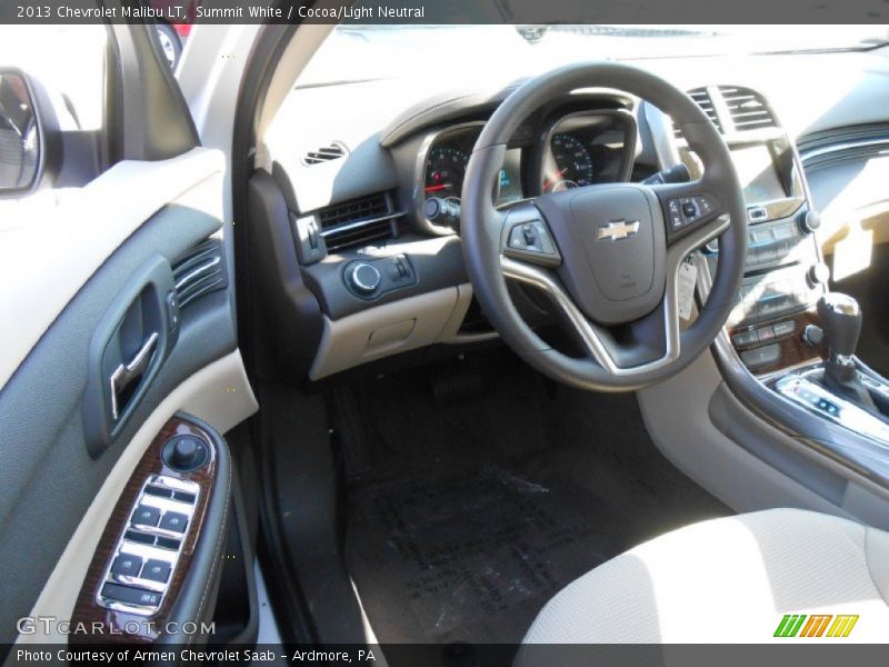 Summit White / Cocoa/Light Neutral 2013 Chevrolet Malibu LT