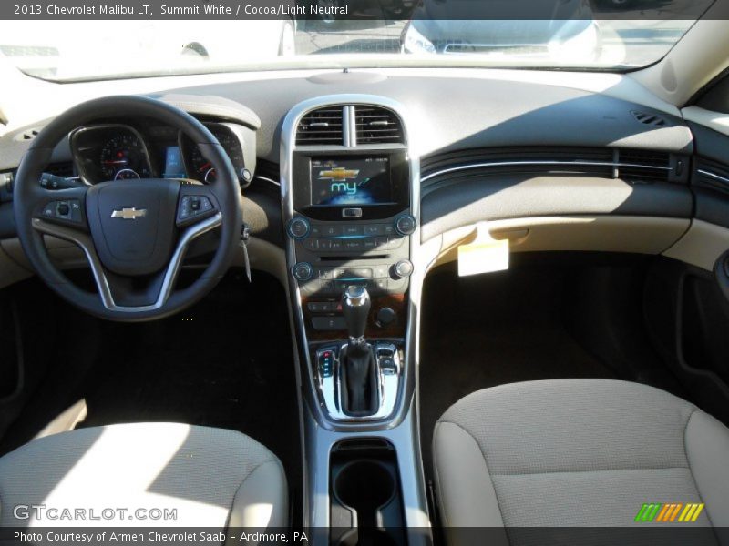 Summit White / Cocoa/Light Neutral 2013 Chevrolet Malibu LT