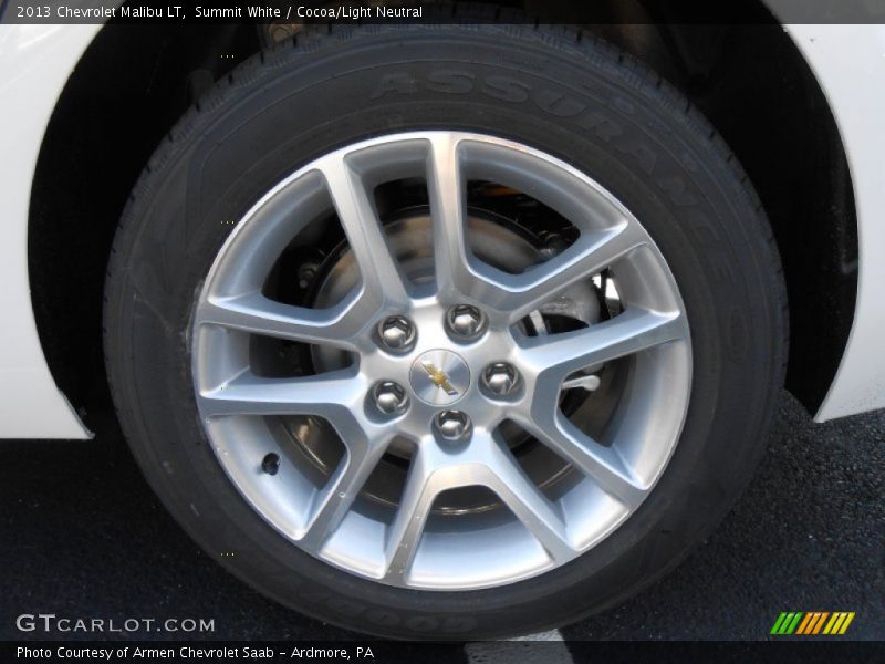 Summit White / Cocoa/Light Neutral 2013 Chevrolet Malibu LT