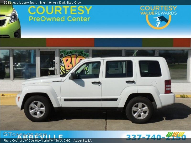 Bright White / Dark Slate Gray 2012 Jeep Liberty Sport