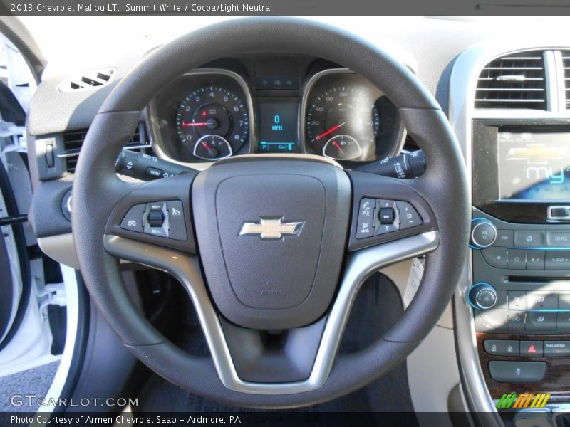 Summit White / Cocoa/Light Neutral 2013 Chevrolet Malibu LT