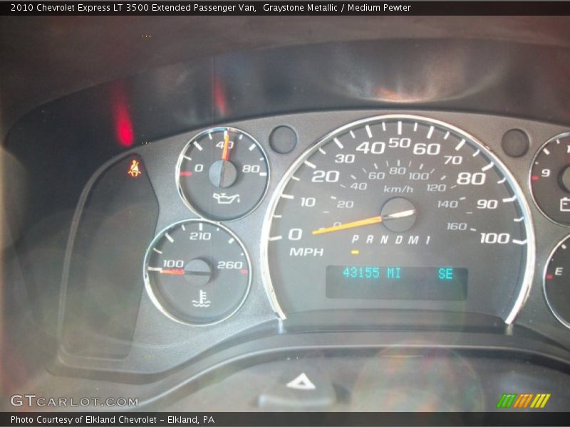 Graystone Metallic / Medium Pewter 2010 Chevrolet Express LT 3500 Extended Passenger Van