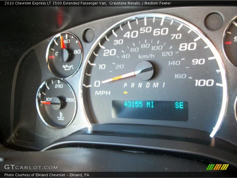 Graystone Metallic / Medium Pewter 2010 Chevrolet Express LT 3500 Extended Passenger Van
