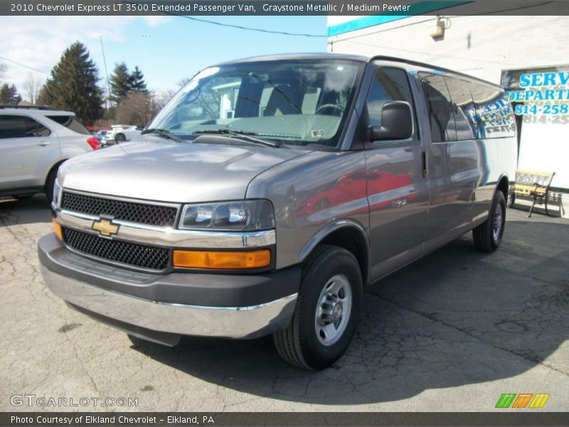 Graystone Metallic / Medium Pewter 2010 Chevrolet Express LT 3500 Extended Passenger Van
