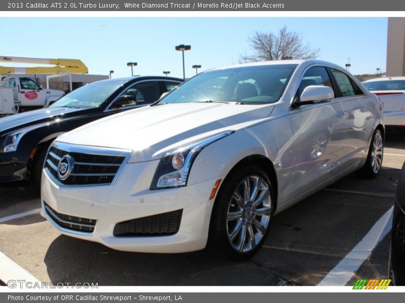 White Diamond Tricoat / Morello Red/Jet Black Accents 2013 Cadillac ATS 2.0L Turbo Luxury