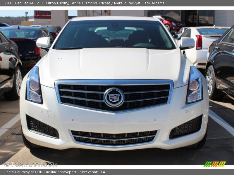 White Diamond Tricoat / Morello Red/Jet Black Accents 2013 Cadillac ATS 2.0L Turbo Luxury