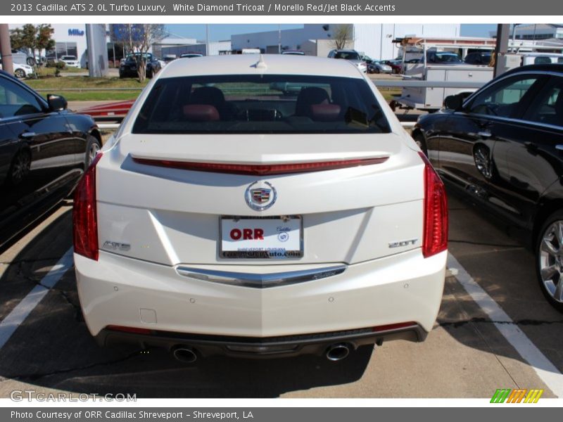 White Diamond Tricoat / Morello Red/Jet Black Accents 2013 Cadillac ATS 2.0L Turbo Luxury