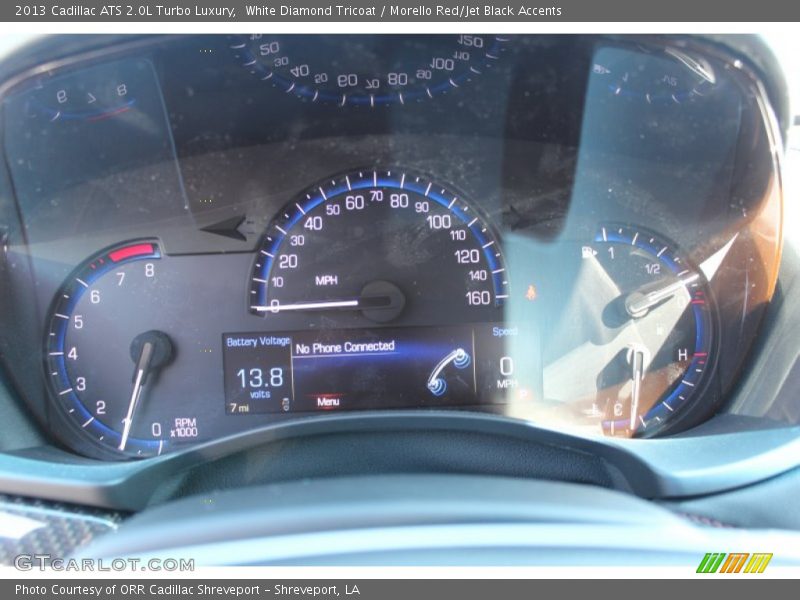 White Diamond Tricoat / Morello Red/Jet Black Accents 2013 Cadillac ATS 2.0L Turbo Luxury