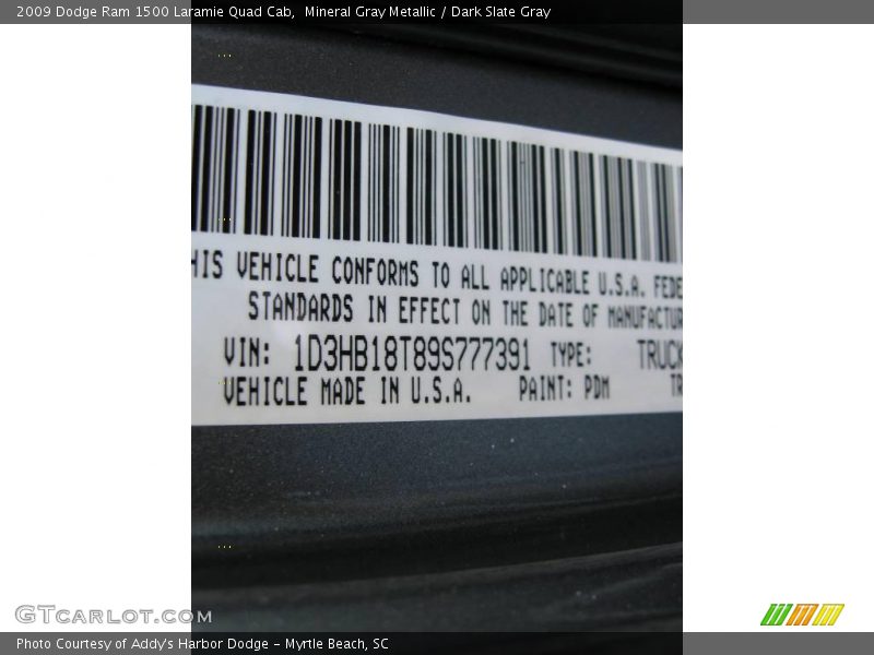 Mineral Gray Metallic / Dark Slate Gray 2009 Dodge Ram 1500 Laramie Quad Cab