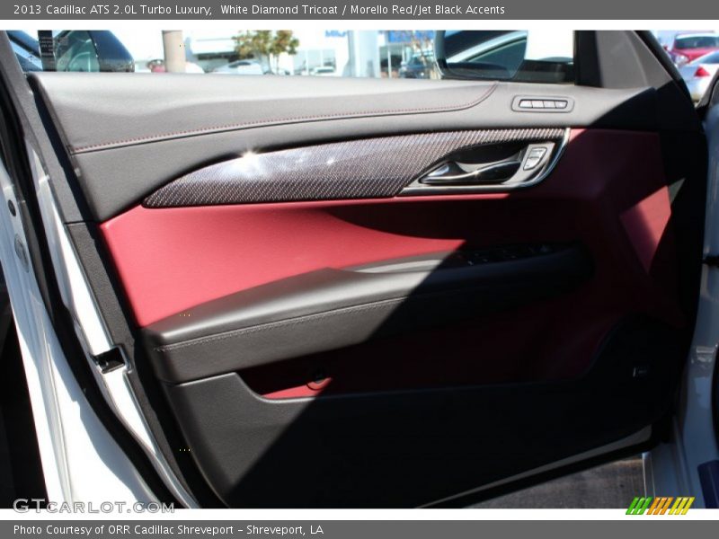 White Diamond Tricoat / Morello Red/Jet Black Accents 2013 Cadillac ATS 2.0L Turbo Luxury