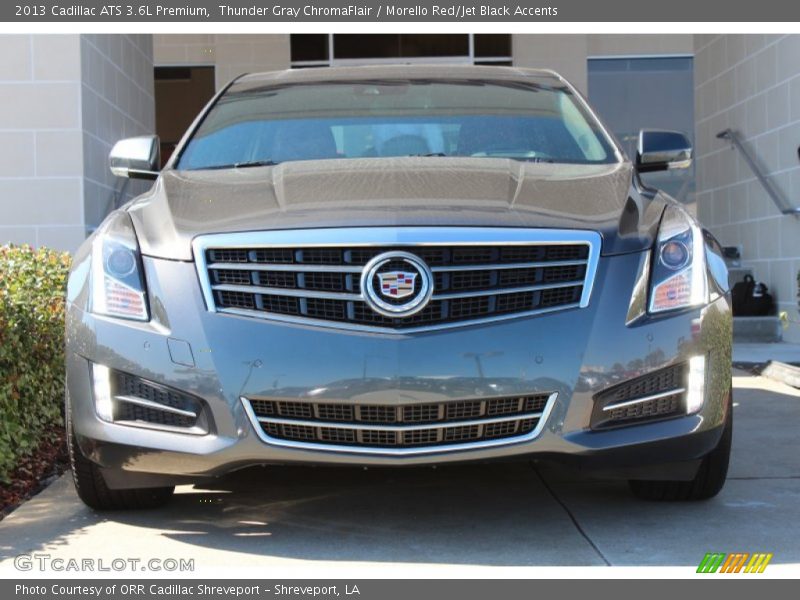 Thunder Gray ChromaFlair / Morello Red/Jet Black Accents 2013 Cadillac ATS 3.6L Premium