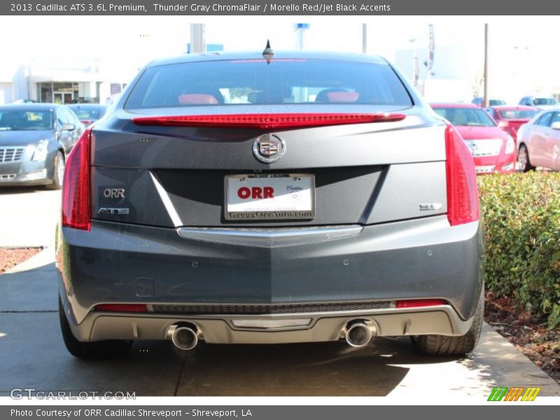 Thunder Gray ChromaFlair / Morello Red/Jet Black Accents 2013 Cadillac ATS 3.6L Premium
