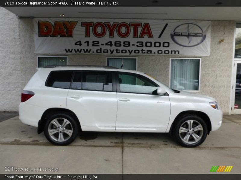 Blizzard White Pearl / Black 2010 Toyota Highlander Sport 4WD