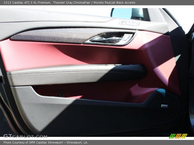 Thunder Gray ChromaFlair / Morello Red/Jet Black Accents 2013 Cadillac ATS 3.6L Premium