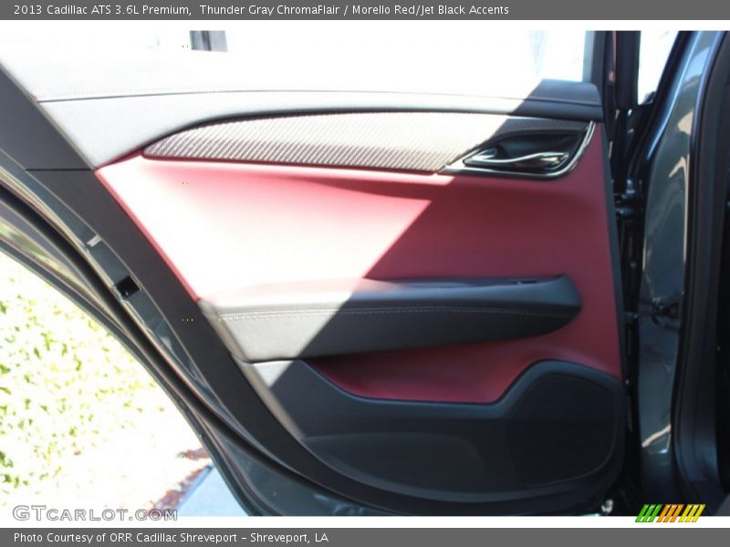 Thunder Gray ChromaFlair / Morello Red/Jet Black Accents 2013 Cadillac ATS 3.6L Premium