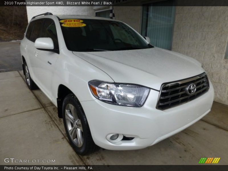 Blizzard White Pearl / Black 2010 Toyota Highlander Sport 4WD