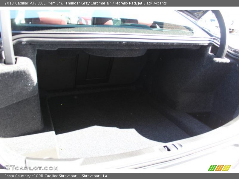 Thunder Gray ChromaFlair / Morello Red/Jet Black Accents 2013 Cadillac ATS 3.6L Premium