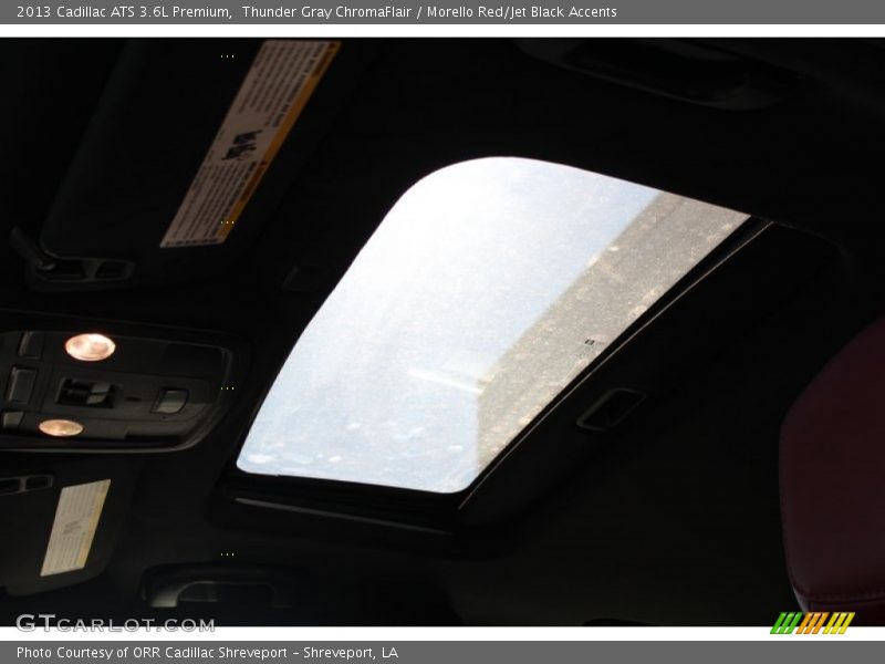 Thunder Gray ChromaFlair / Morello Red/Jet Black Accents 2013 Cadillac ATS 3.6L Premium