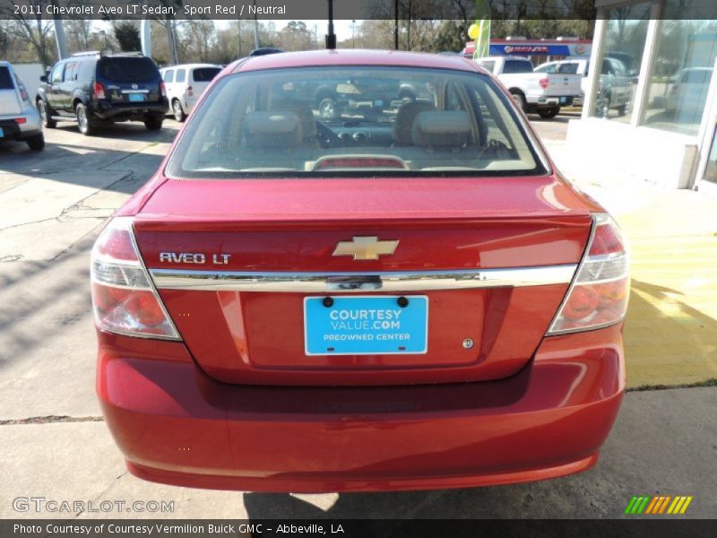 Sport Red / Neutral 2011 Chevrolet Aveo LT Sedan