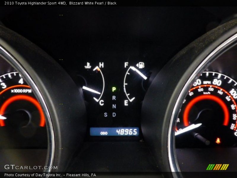 Blizzard White Pearl / Black 2010 Toyota Highlander Sport 4WD