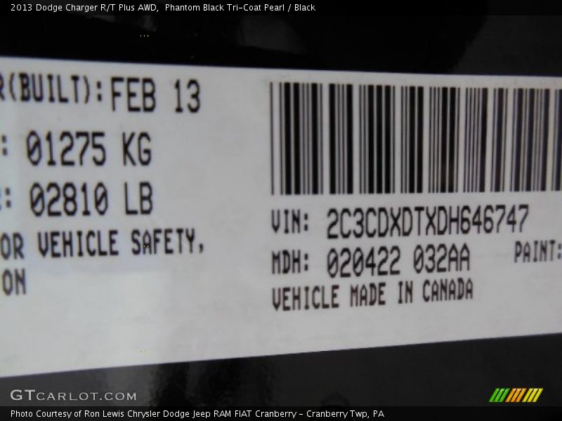 Phantom Black Tri-Coat Pearl / Black 2013 Dodge Charger R/T Plus AWD