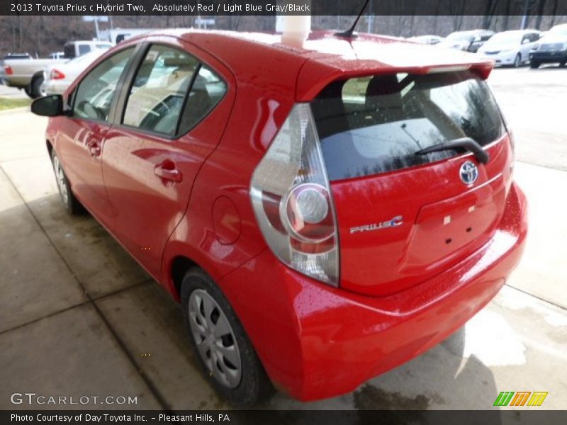 Absolutely Red / Light Blue Gray/Black 2013 Toyota Prius c Hybrid Two