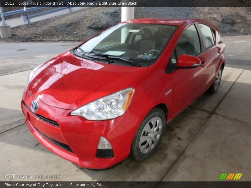 Absolutely Red / Light Blue Gray/Black 2013 Toyota Prius c Hybrid Two