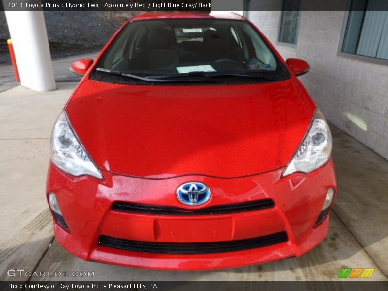 Absolutely Red / Light Blue Gray/Black 2013 Toyota Prius c Hybrid Two