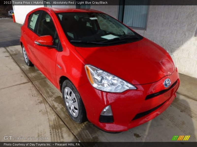 Absolutely Red / Light Blue Gray/Black 2013 Toyota Prius c Hybrid Two