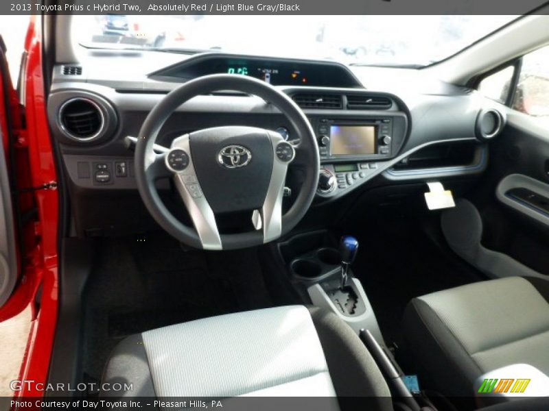 Absolutely Red / Light Blue Gray/Black 2013 Toyota Prius c Hybrid Two