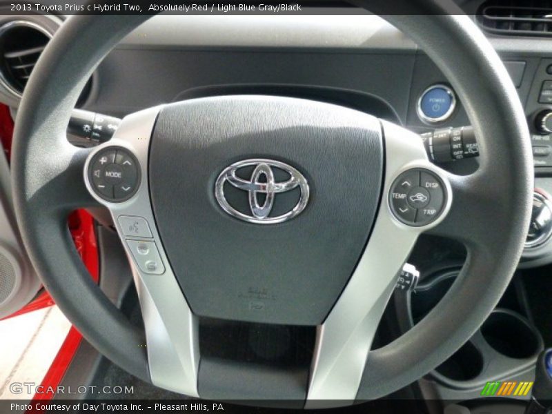 Absolutely Red / Light Blue Gray/Black 2013 Toyota Prius c Hybrid Two