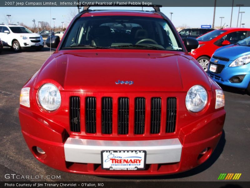 Inferno Red Crystal Pearlcoat / Pastel Pebble Beige 2007 Jeep Compass Limited