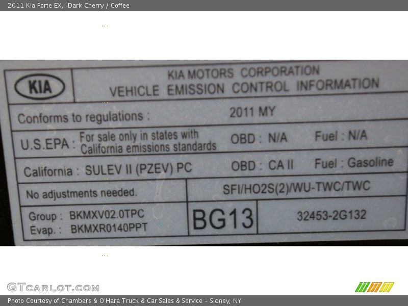 Dark Cherry / Coffee 2011 Kia Forte EX