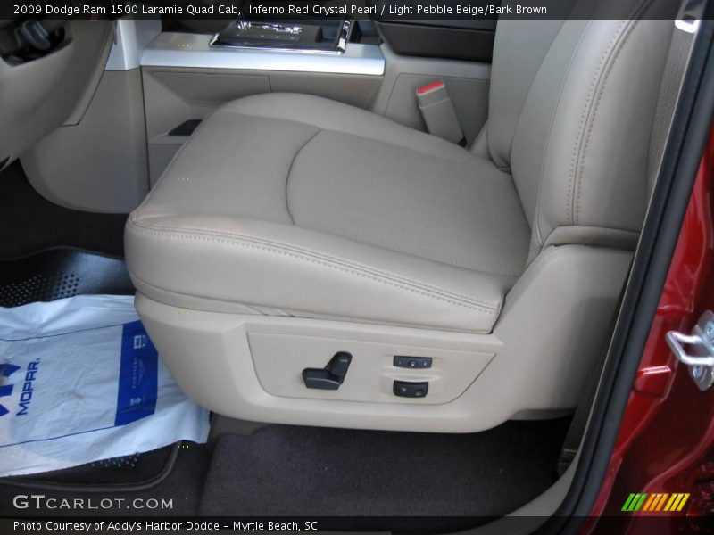 Inferno Red Crystal Pearl / Light Pebble Beige/Bark Brown 2009 Dodge Ram 1500 Laramie Quad Cab