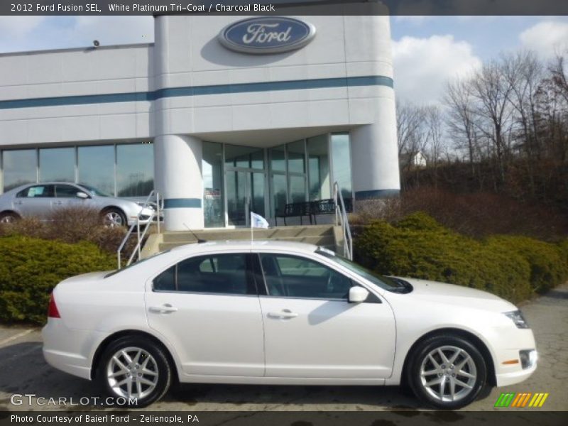 White Platinum Tri-Coat / Charcoal Black 2012 Ford Fusion SEL