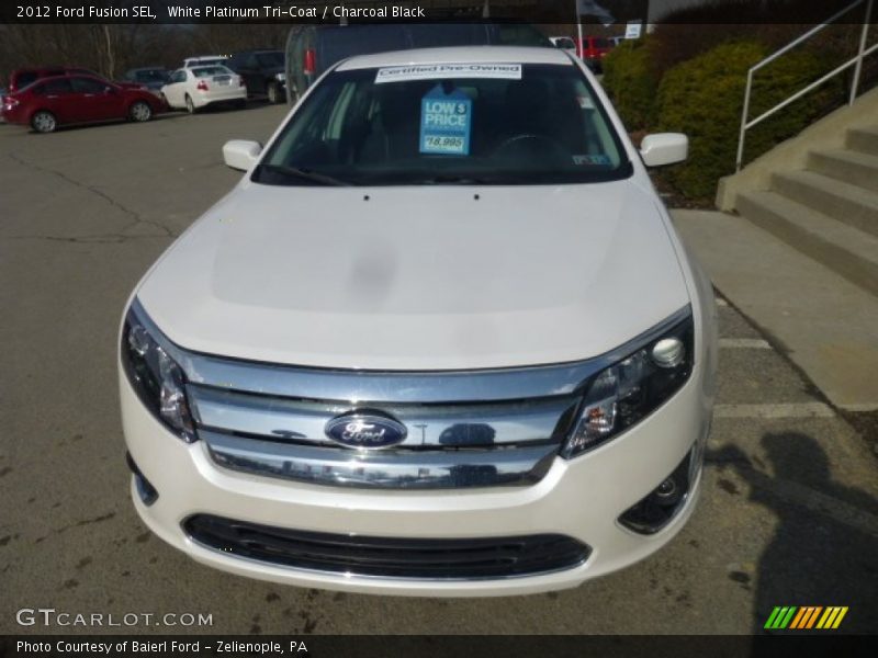 White Platinum Tri-Coat / Charcoal Black 2012 Ford Fusion SEL