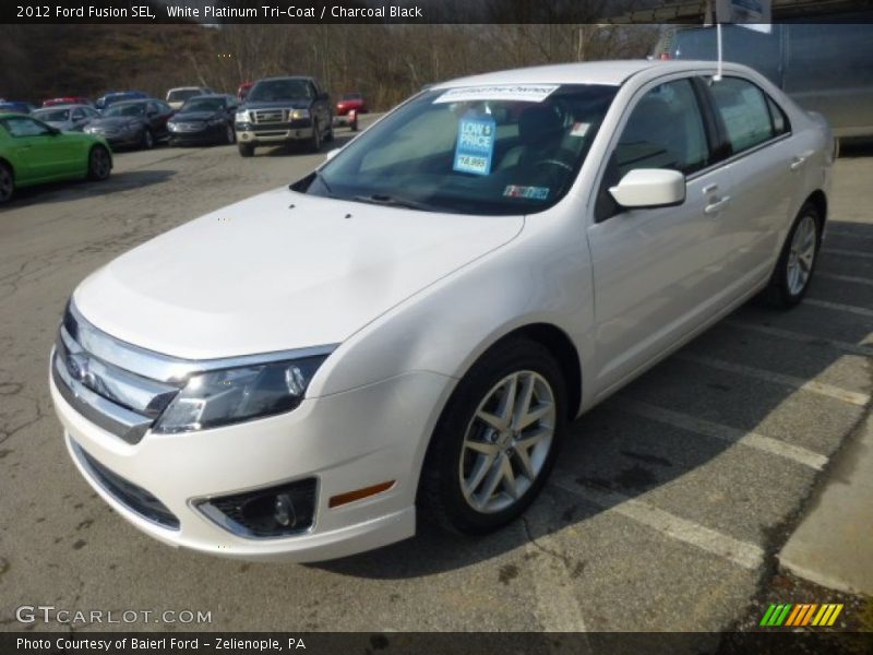 White Platinum Tri-Coat / Charcoal Black 2012 Ford Fusion SEL