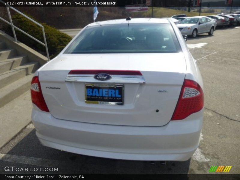 White Platinum Tri-Coat / Charcoal Black 2012 Ford Fusion SEL