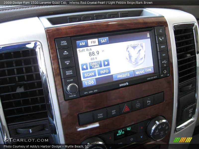 Inferno Red Crystal Pearl / Light Pebble Beige/Bark Brown 2009 Dodge Ram 1500 Laramie Quad Cab