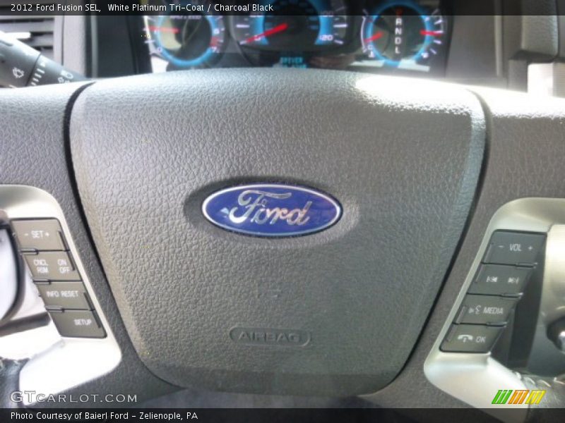 White Platinum Tri-Coat / Charcoal Black 2012 Ford Fusion SEL
