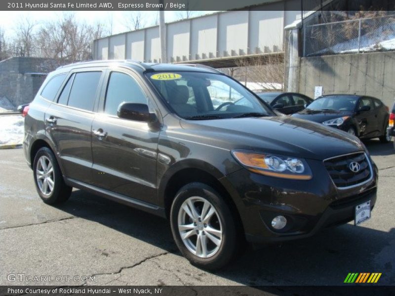 Espresso Brown / Beige 2011 Hyundai Santa Fe Limited AWD