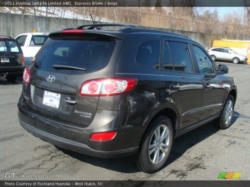 Espresso Brown / Beige 2011 Hyundai Santa Fe Limited AWD