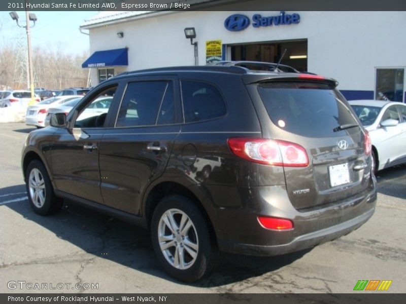 Espresso Brown / Beige 2011 Hyundai Santa Fe Limited AWD